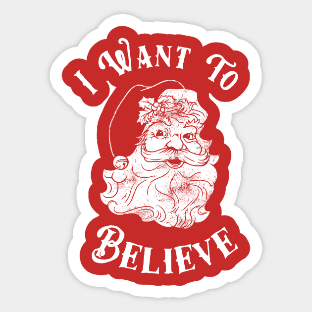 I Want To Believe Santa Sticker by dumbshirts